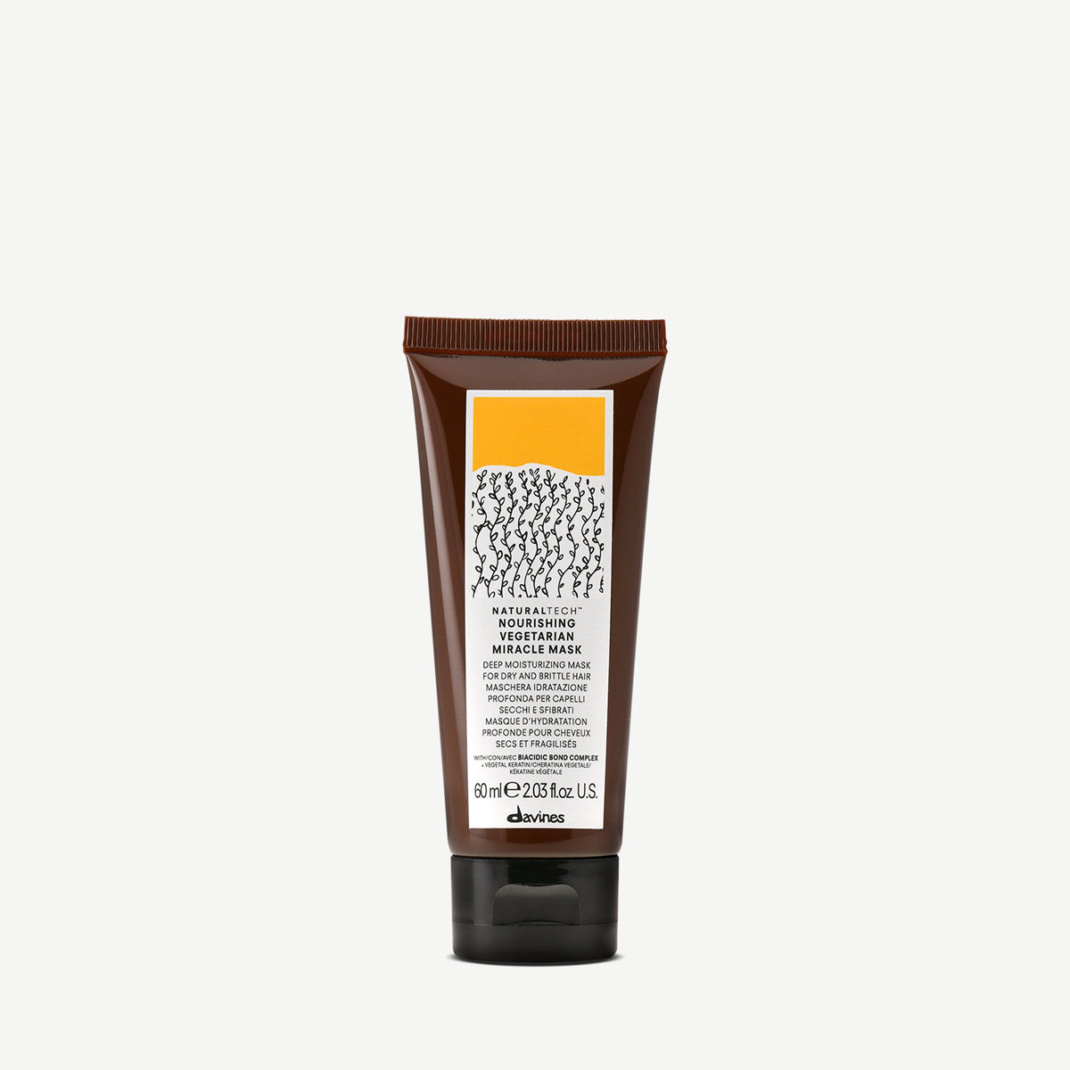 Naturaltech Nourishing Miracle Mask i brun tub för djupverkande hårinpackning som ger näring och mjukhet till torrt och slitna hår.
